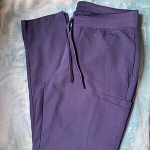 Navy Mandala 6 Pocket Slim Scrub Pants Medium